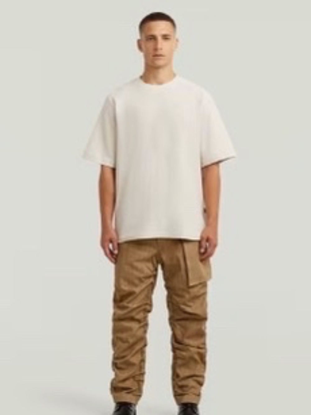 G-star Structured boxy shirt Short Sleeves Beige